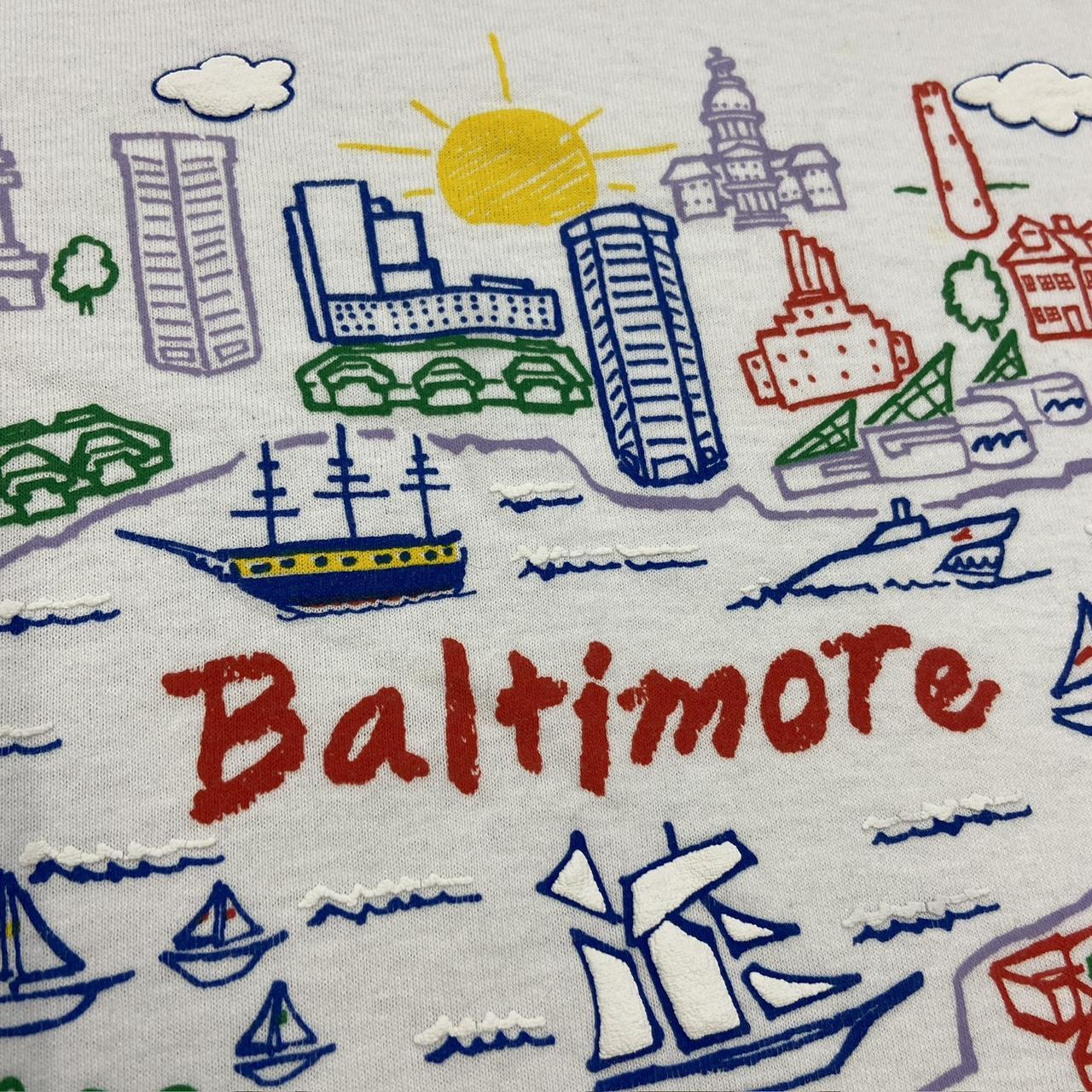 Vintage 90s USA Baltimore Maryland tourist souvenir promotional graphic t-shirt