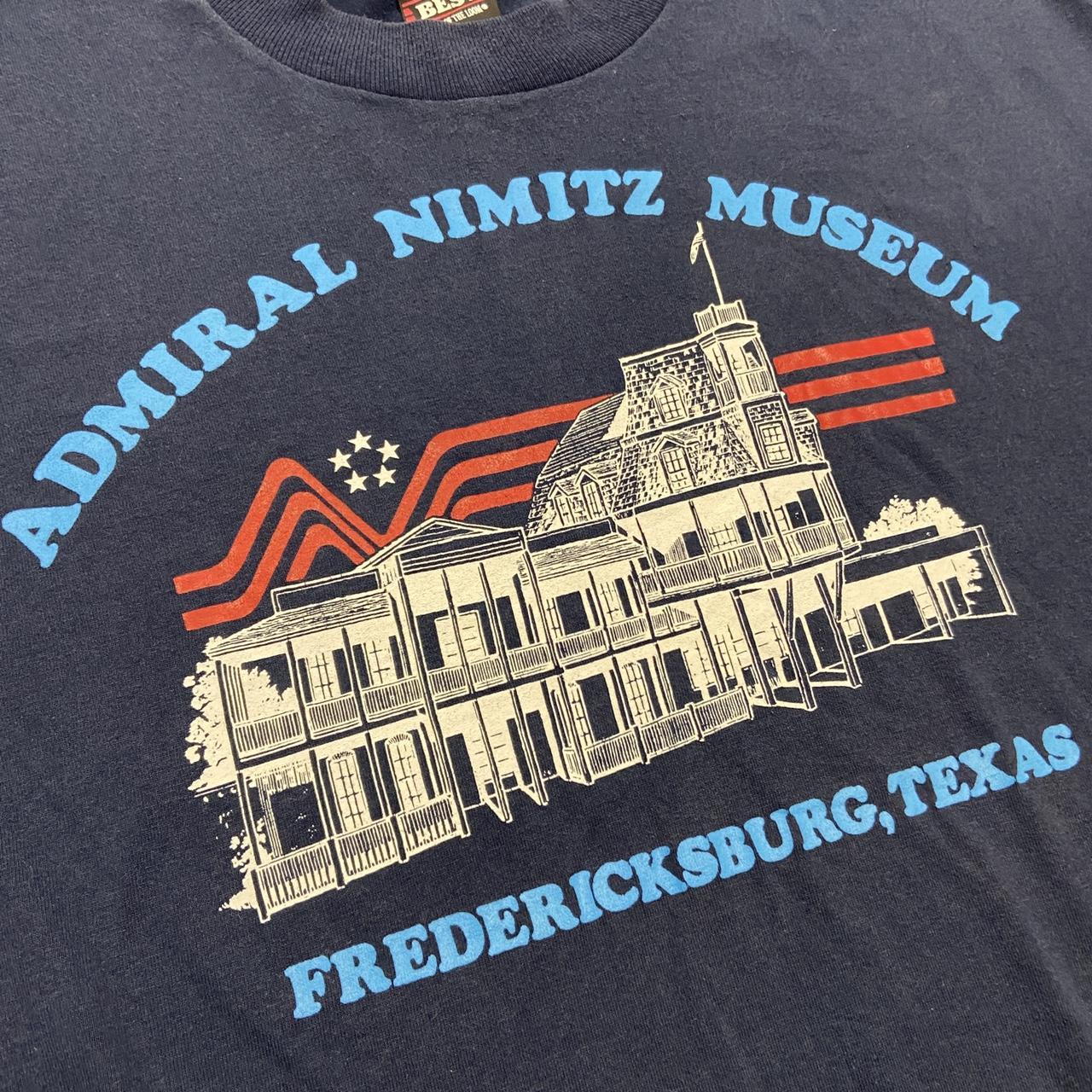 Vintage 90s USA admiral nimitz museum Texas graphic navy t-shirt