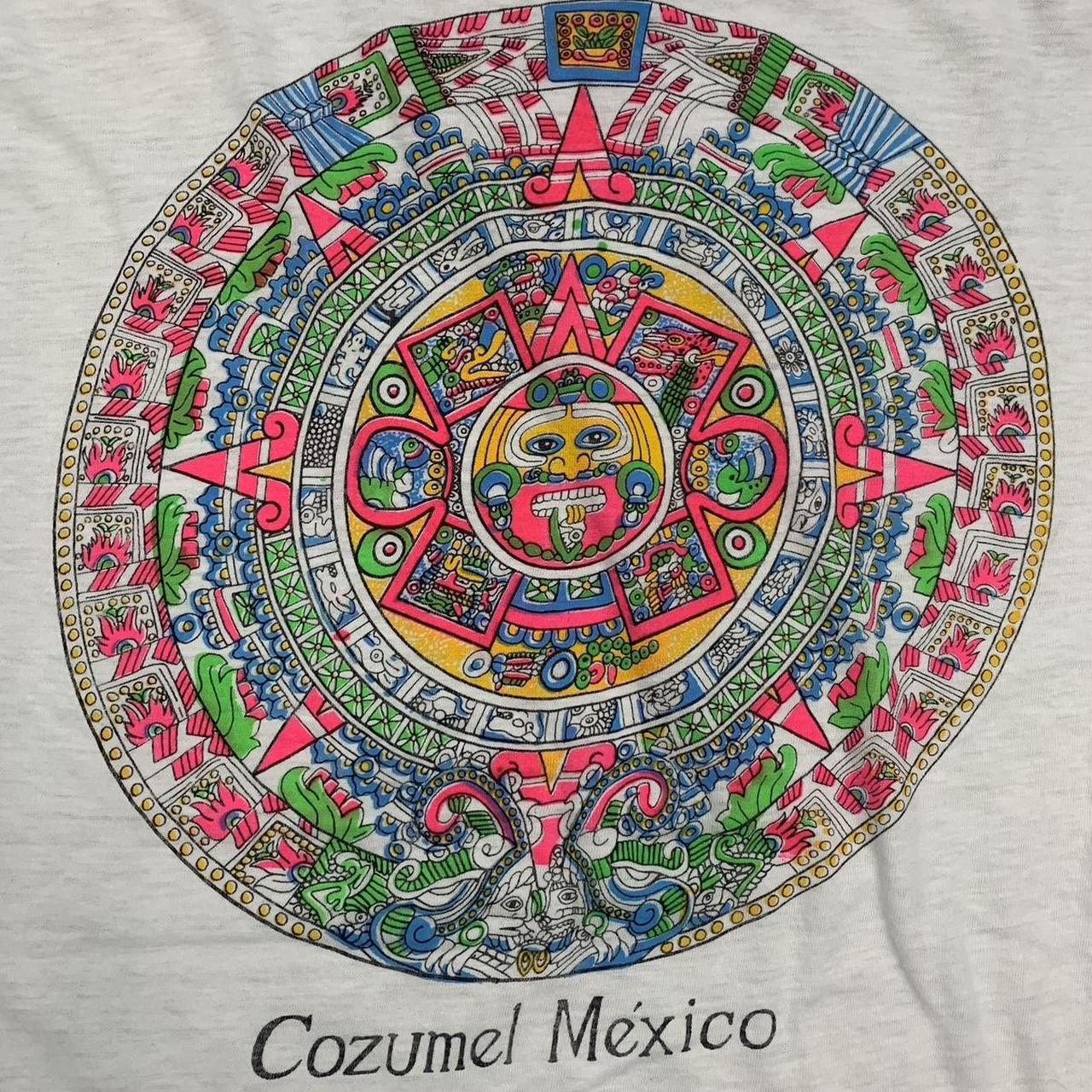 Vintage 90s USA Cozumel Mexico Aztec art promotional graphic t-shirt