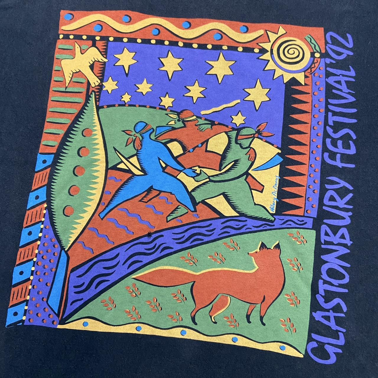 Vintage 90’s Glastonbury festival 1992 music promotional graphic long-sleeve t-shirt
