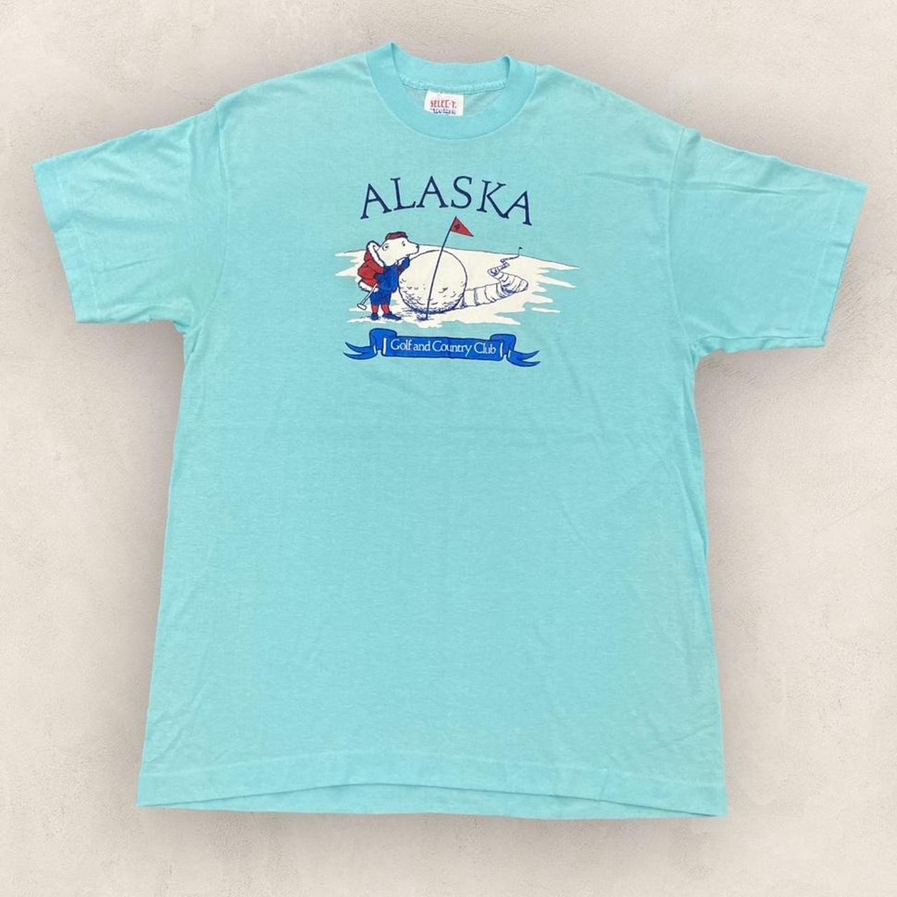 Vintage 90/ USA Alaska golf club polar bear tourist souvenir promotional graphic t-shirt