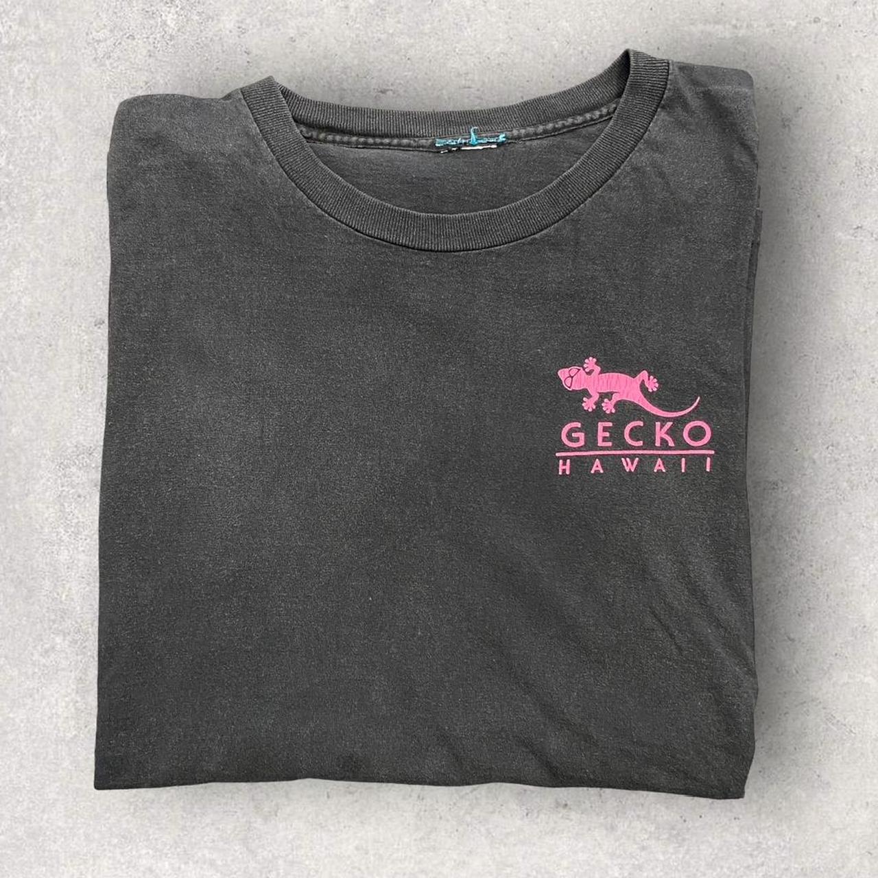 Vintage 90s USA Gecko Hawaii surfing surfwear promotional graphic t-shirt