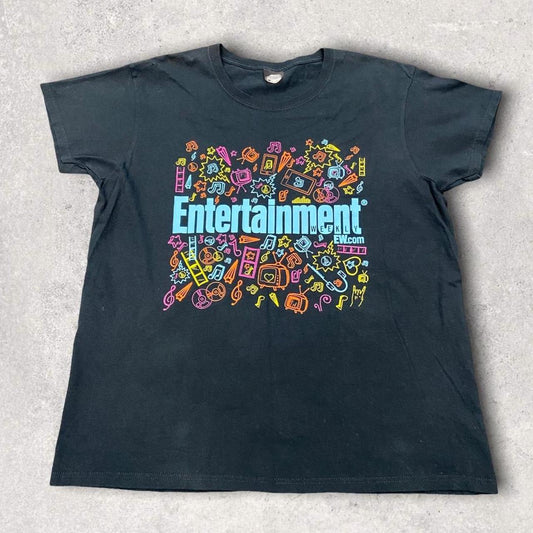 Vintage 2000s Entertainment Weekly TV News journalism promotional graphic t-shirt