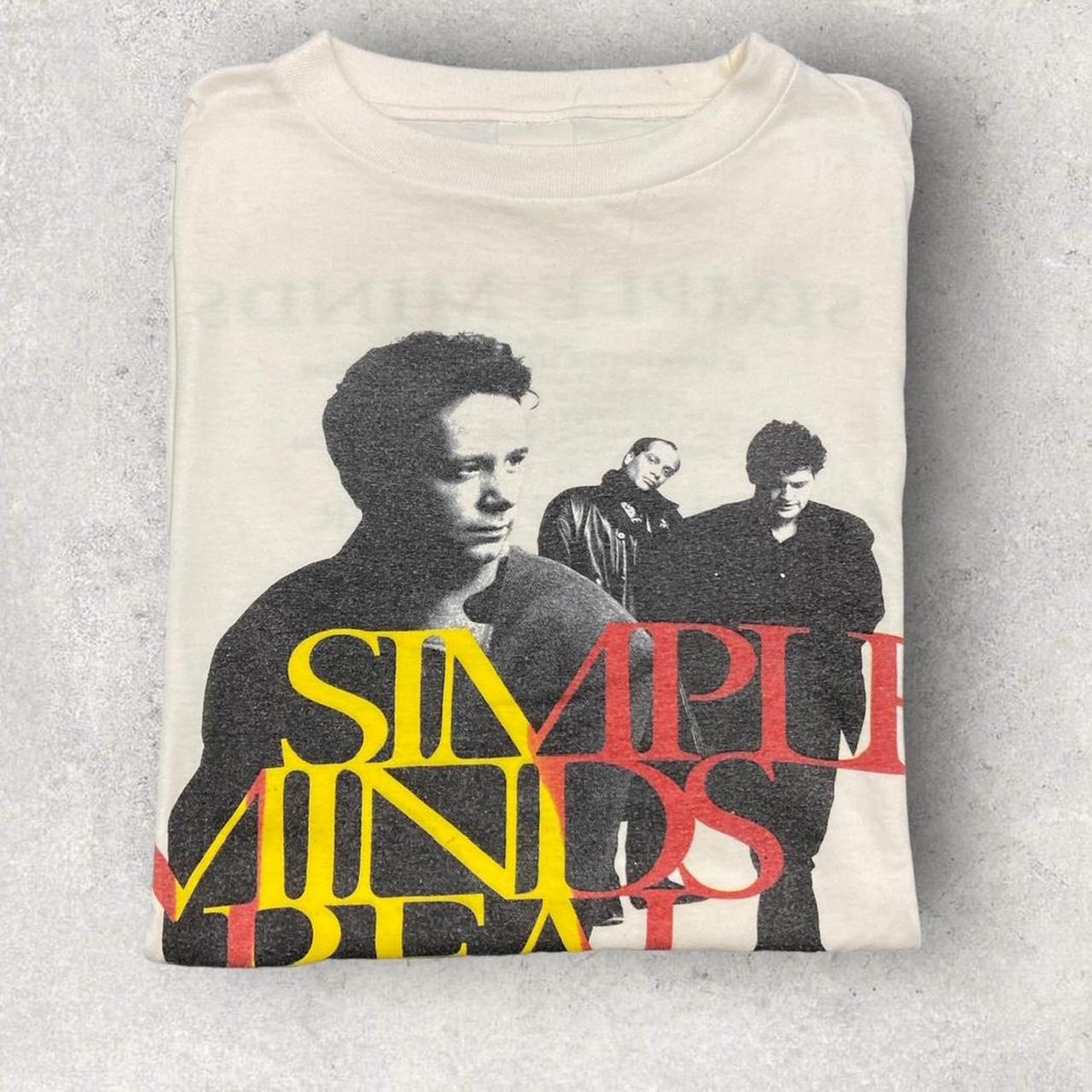 Vintage 90s USA Simple Minds Real Life music tour promotional graphic band t-shirt