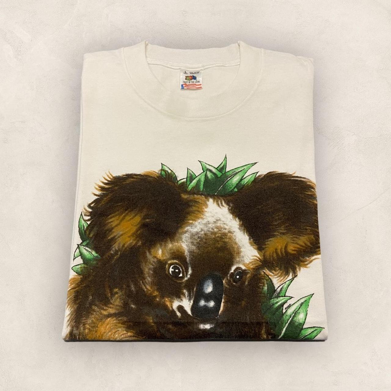 Vintage 90s USA Audubon Zoo New Orleans Louisiana koala bear wildlife promotional graphic t-shirt