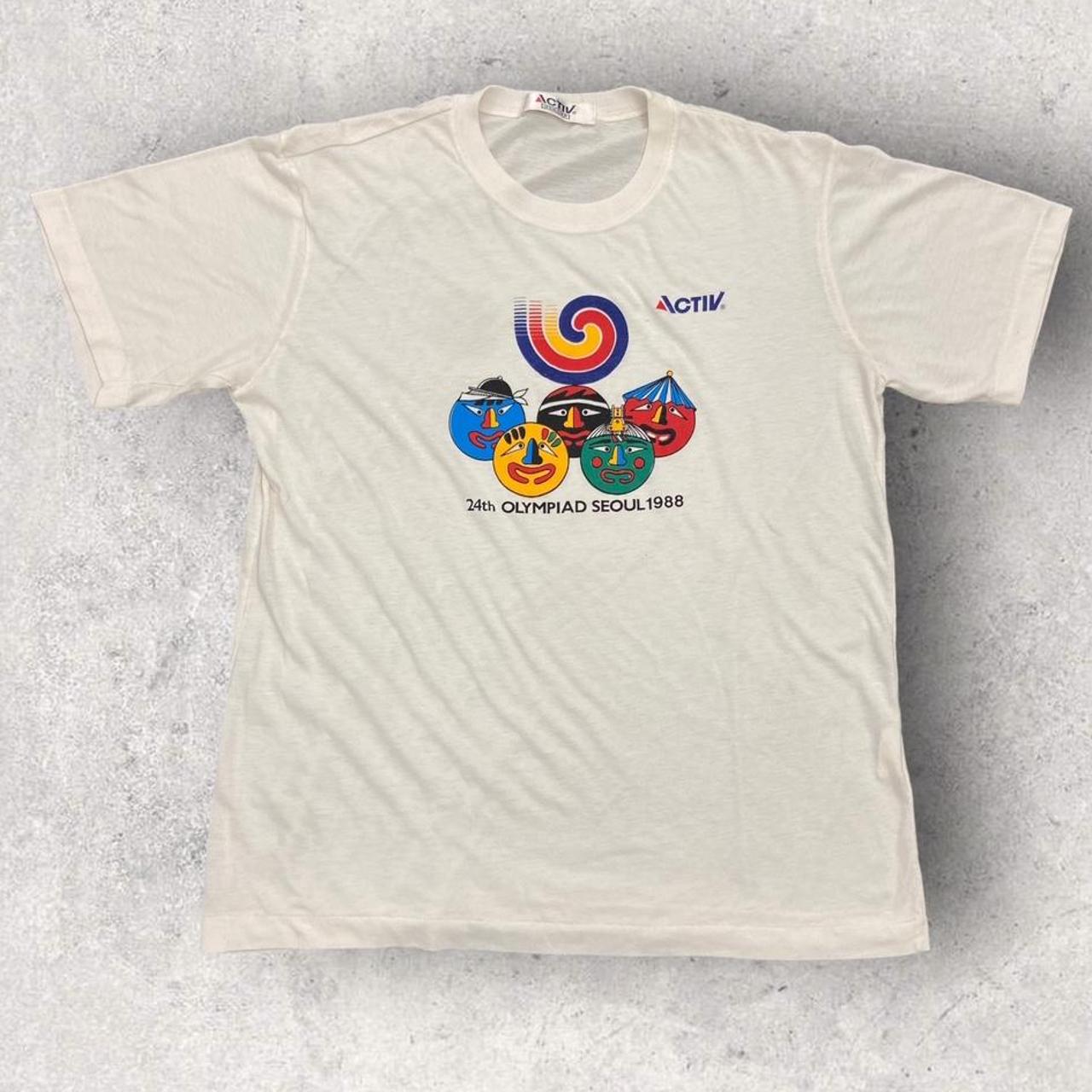 Vintage 80s Seoul Olympics South Korea summer games promotional graphic t-shirt