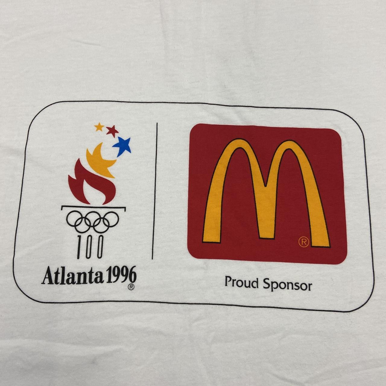 Vintage 90s USA Atlanta 1996 Olympics McDonald’s graphic white t-shirt