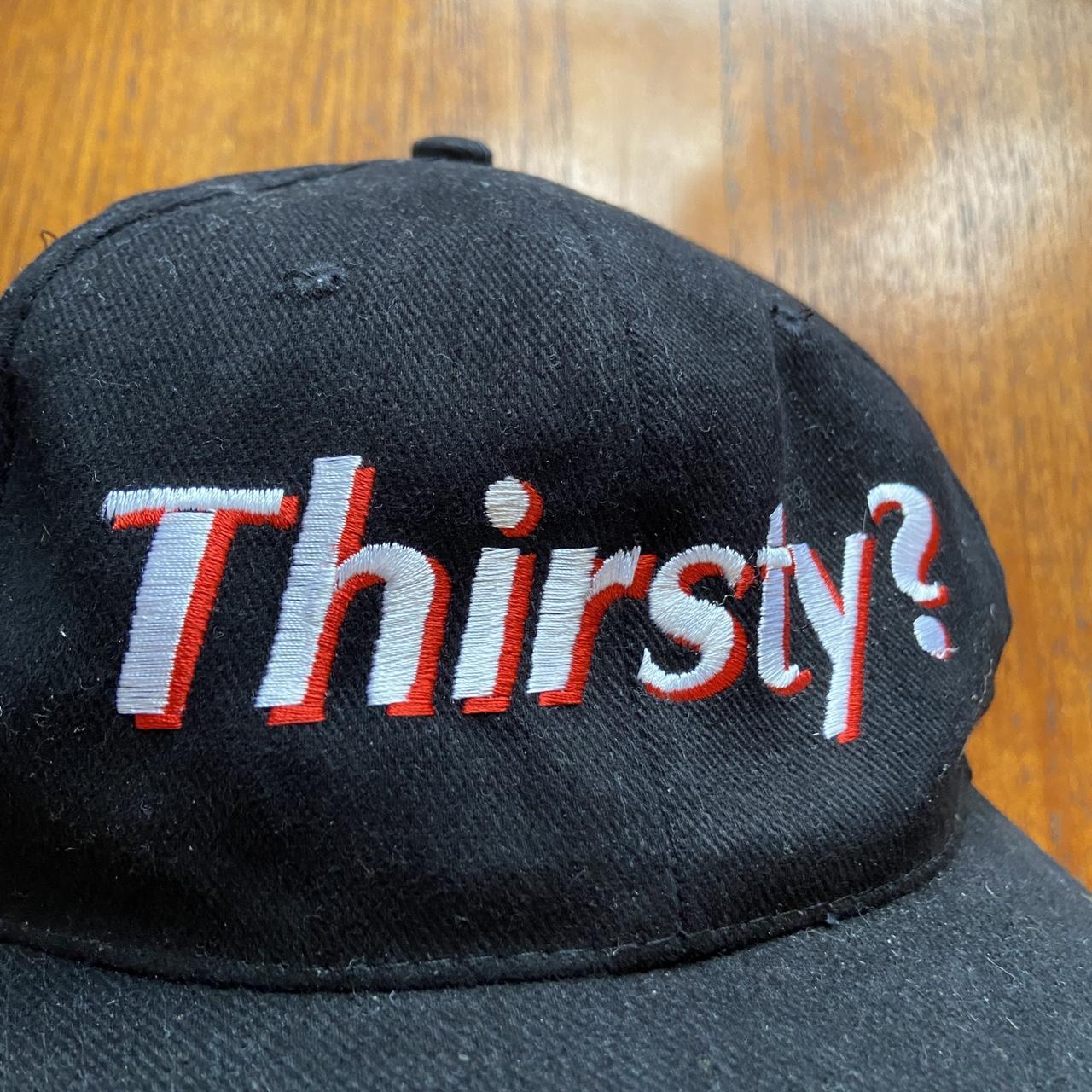 Vintage 90s USA Coca Cola Coke thirsty slogan embroidered graphic cap