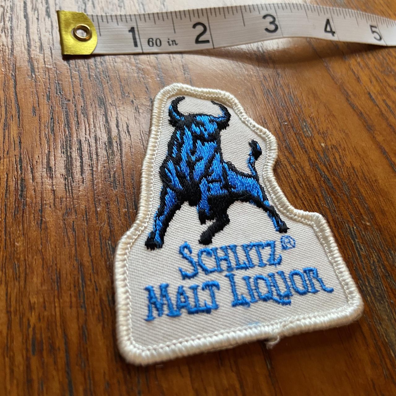 Vintage 80s USA patch schlitz malt liquor beer alcohol embroidered sew on badge