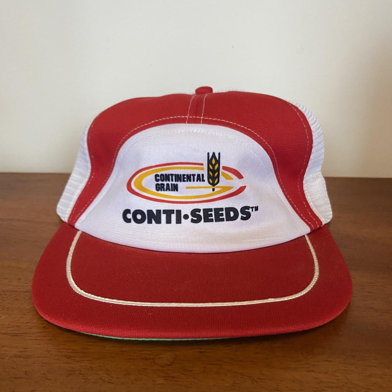 Vintage 90s USA conti-seeds continental grain farming graphic cap