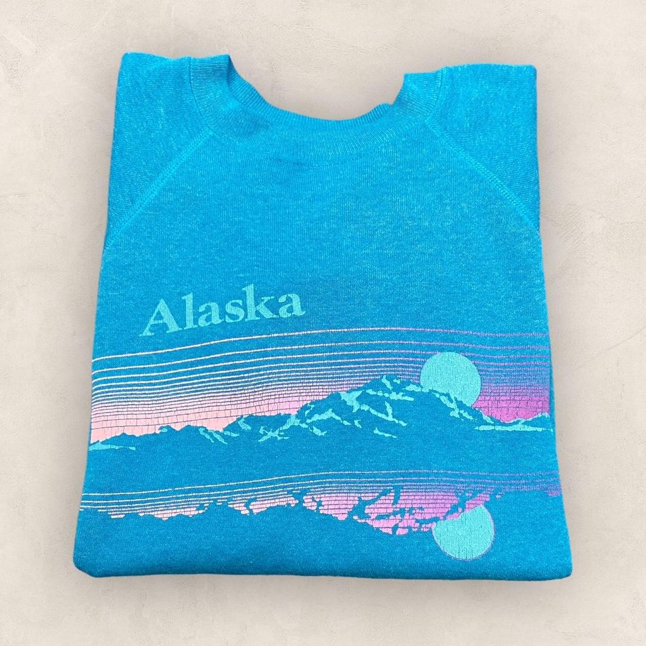 Vintage 90s USA Alaska nature wildlife promotional graphic sweatshirt