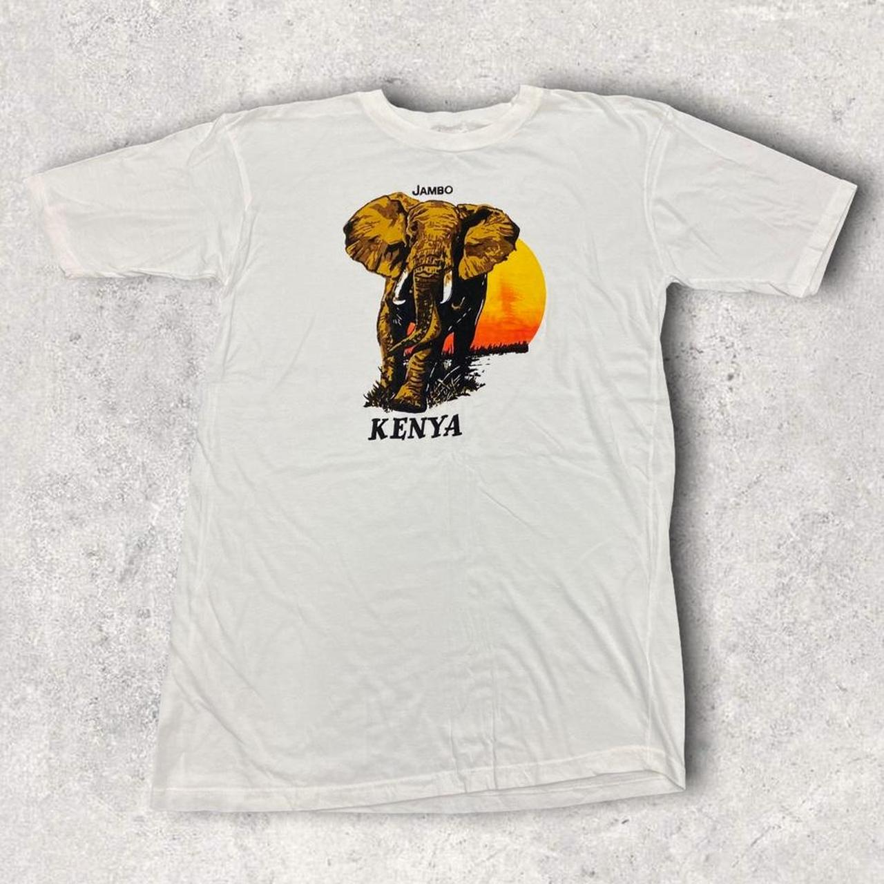 Vintage 90s Jambo Kenya elephant safari graphic white t-shirt