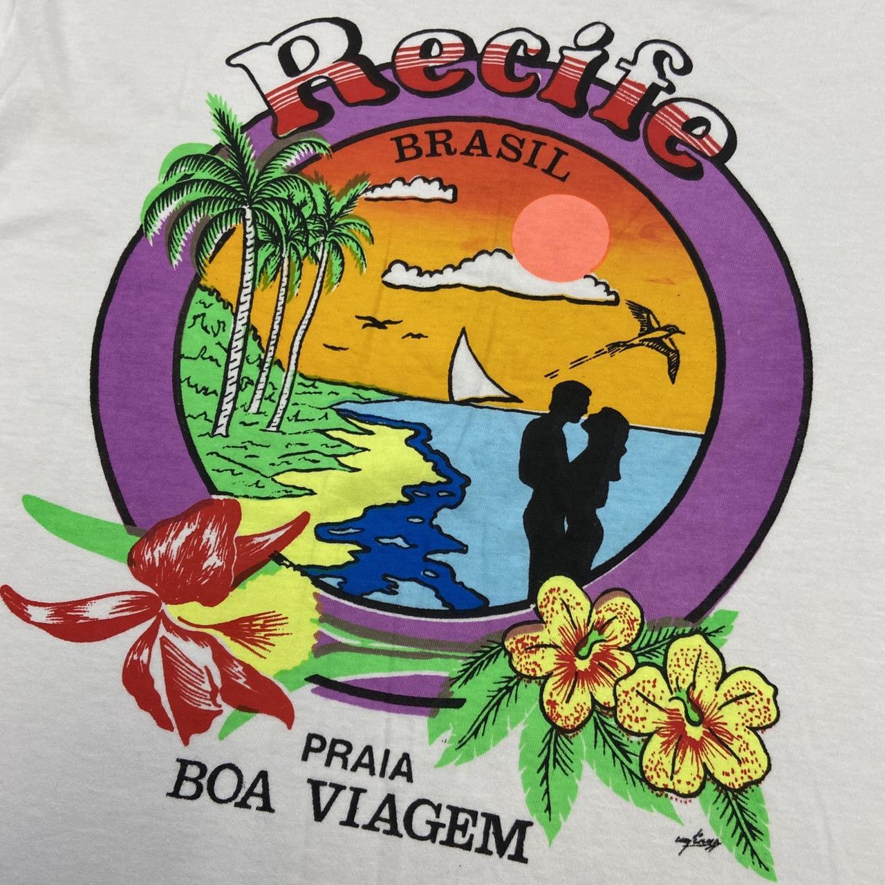 Vintage 90s Recife Brasil tourist souvenir graphic white t-shirt