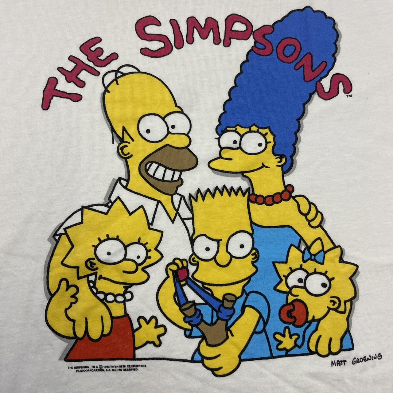 Vintage 90s USA The Simpsons family portrait promotional graphic t-shirt