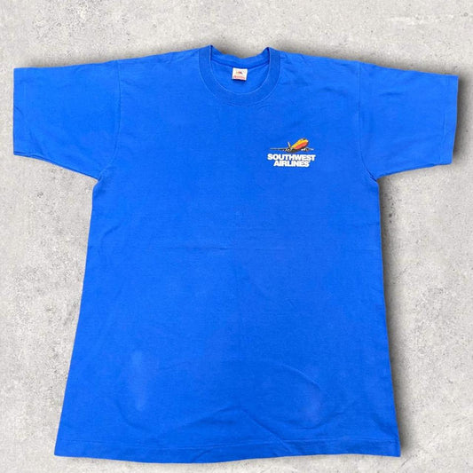 Vintage 90s USA Southwest Airlines graphic blue t-shirt