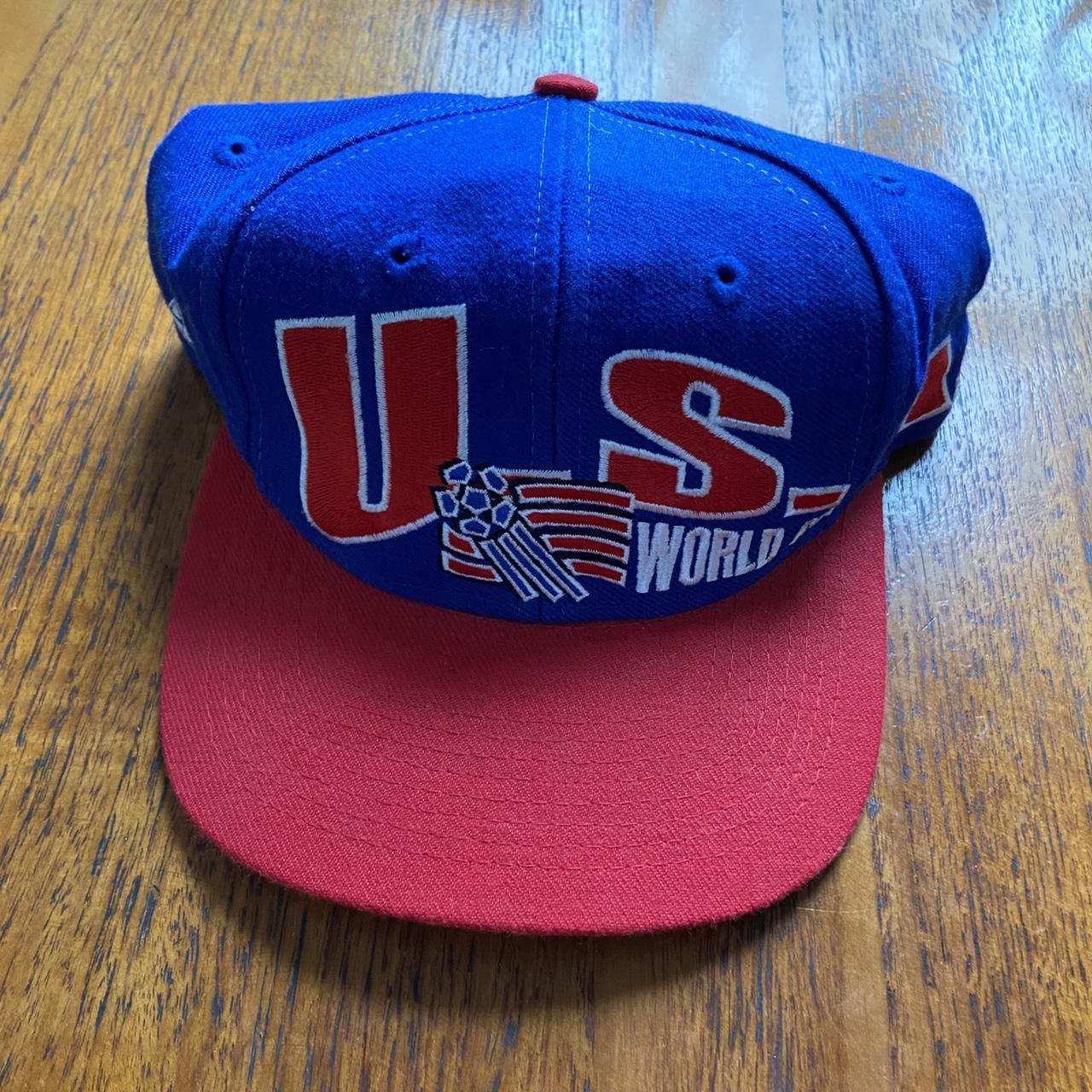 Vintage 90s USA World Cup 94 football tournament graphic blue/red cap