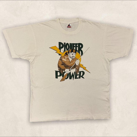 Vintage 90s USA Pioneer Power graphic white t-shirt