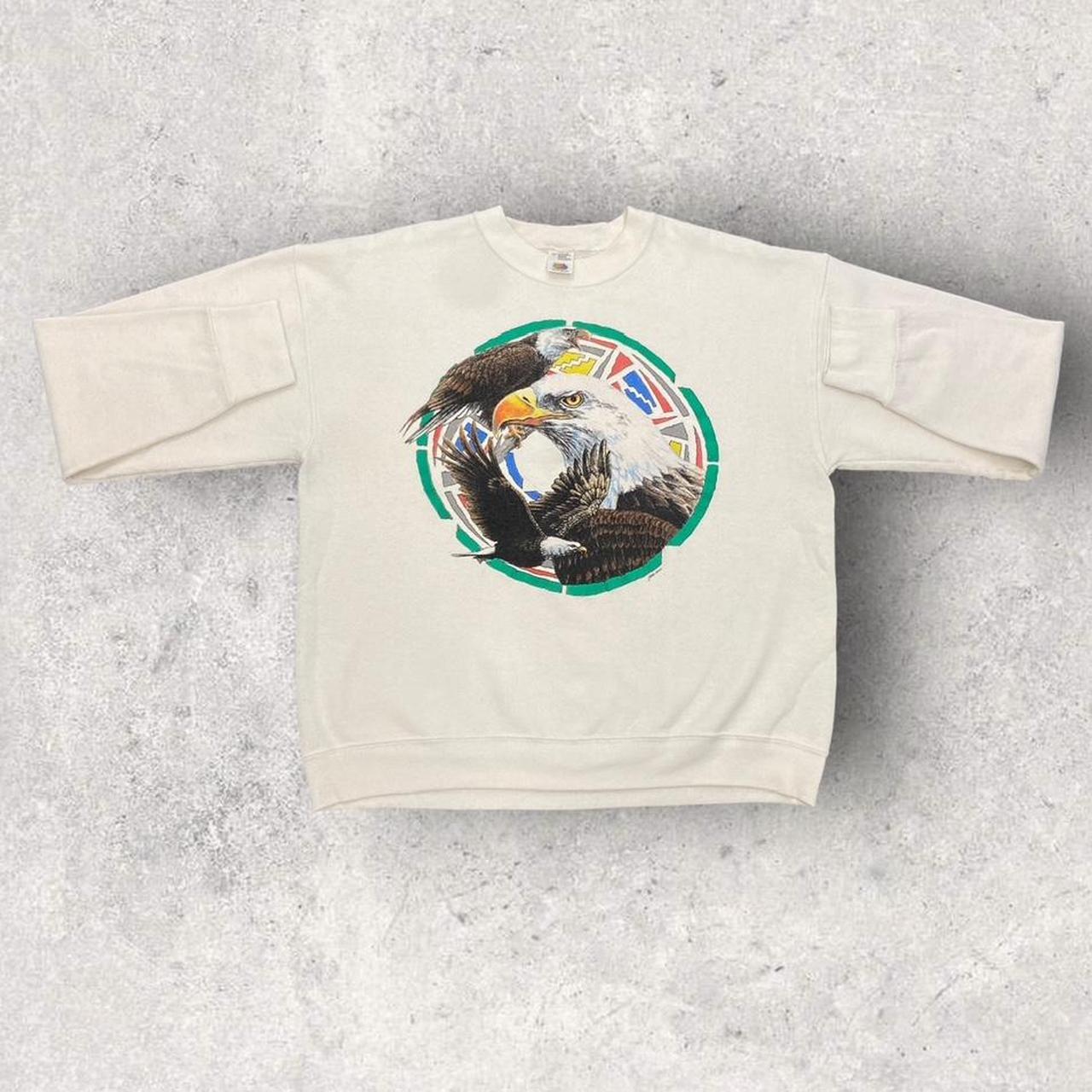 Vintage 90s USA American bald eagle nature wildlife promotional graphic sweatshirt