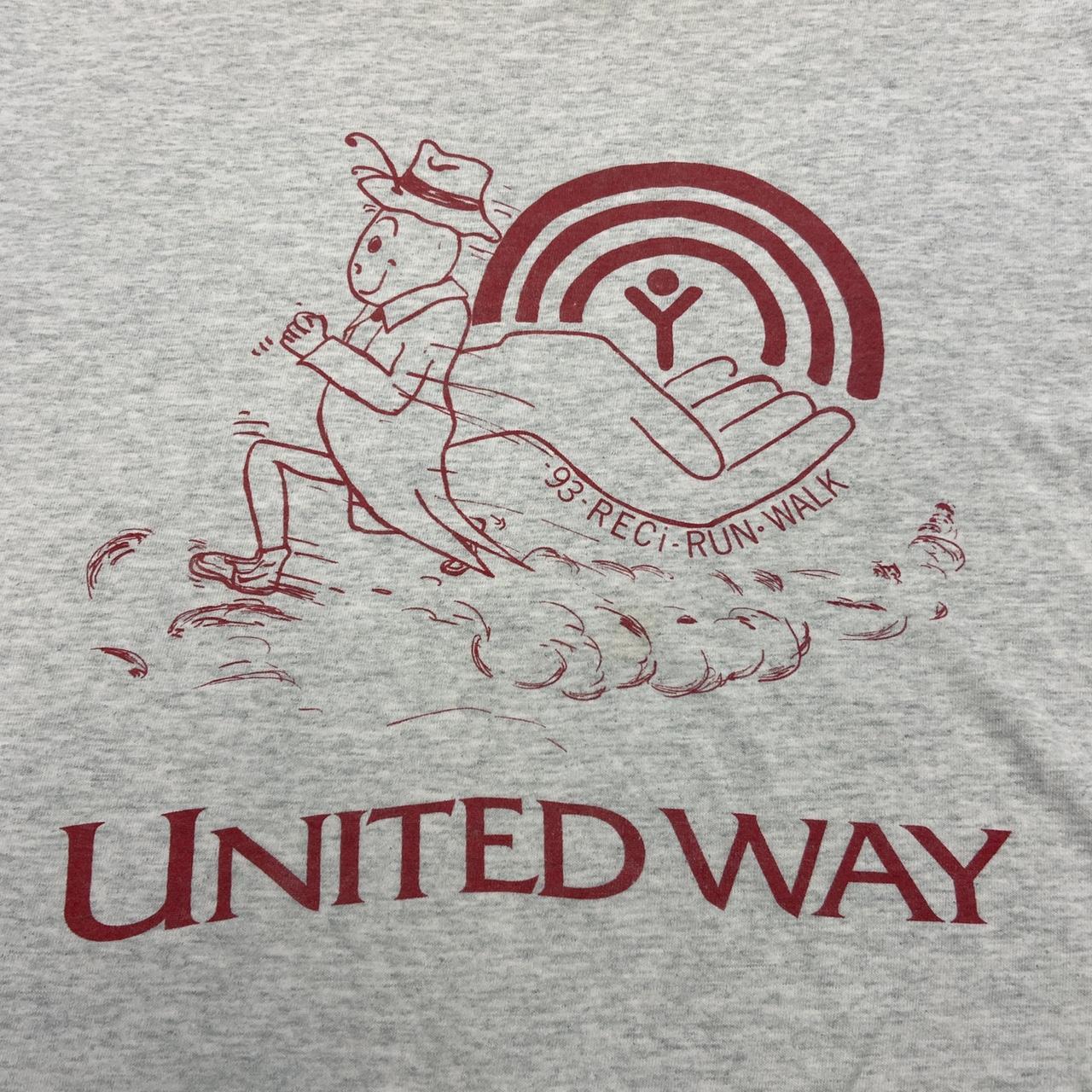 Vintage 90s USA United Way Charity run walk marathon graphic grey t-shirt