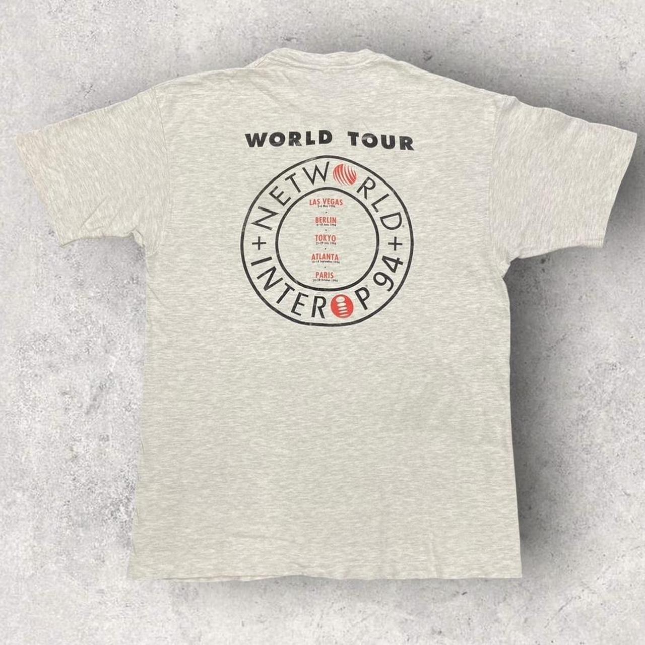 Vintage 90s USA Networld Interop IT world tour promotional graphic t-shirt