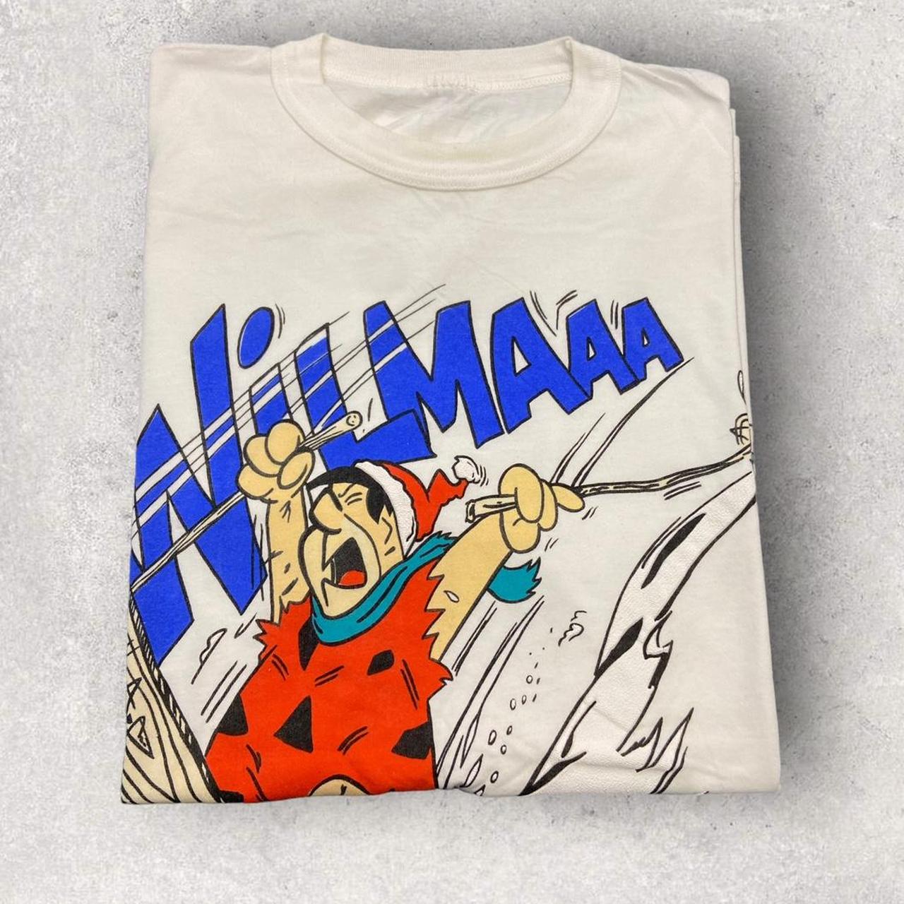 Vintage 80s USA The Flintstones ski team promotional graphic t-shirt