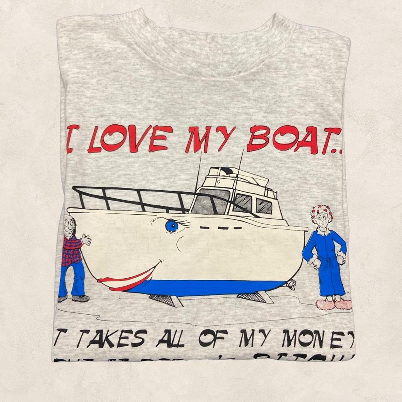 Vintage 90s USA novelty humour “I love my boat” graphic t-shirt