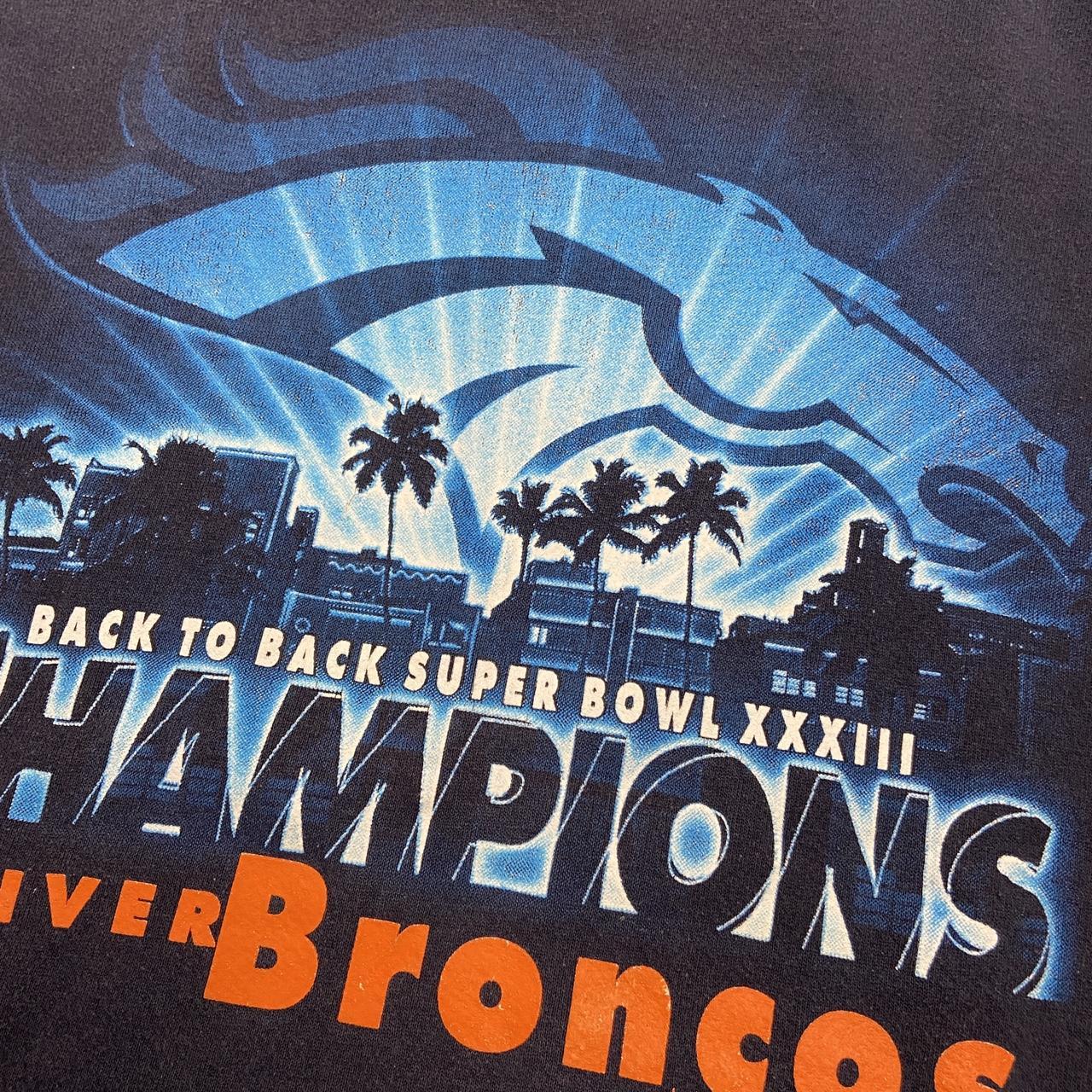 Vintage 90s USA Denver Broncos Super Bowl 33 NFL American football promotional graphic sweatshirt