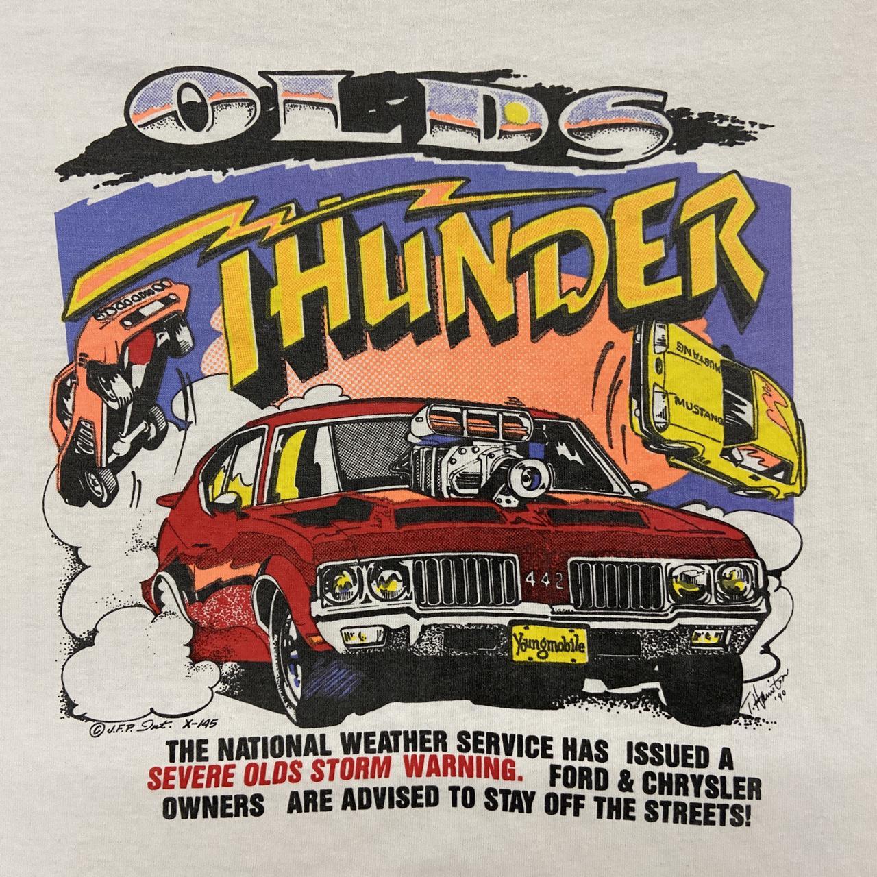 Olds Thunder 90s USA car motor sport vintage white t-shirt