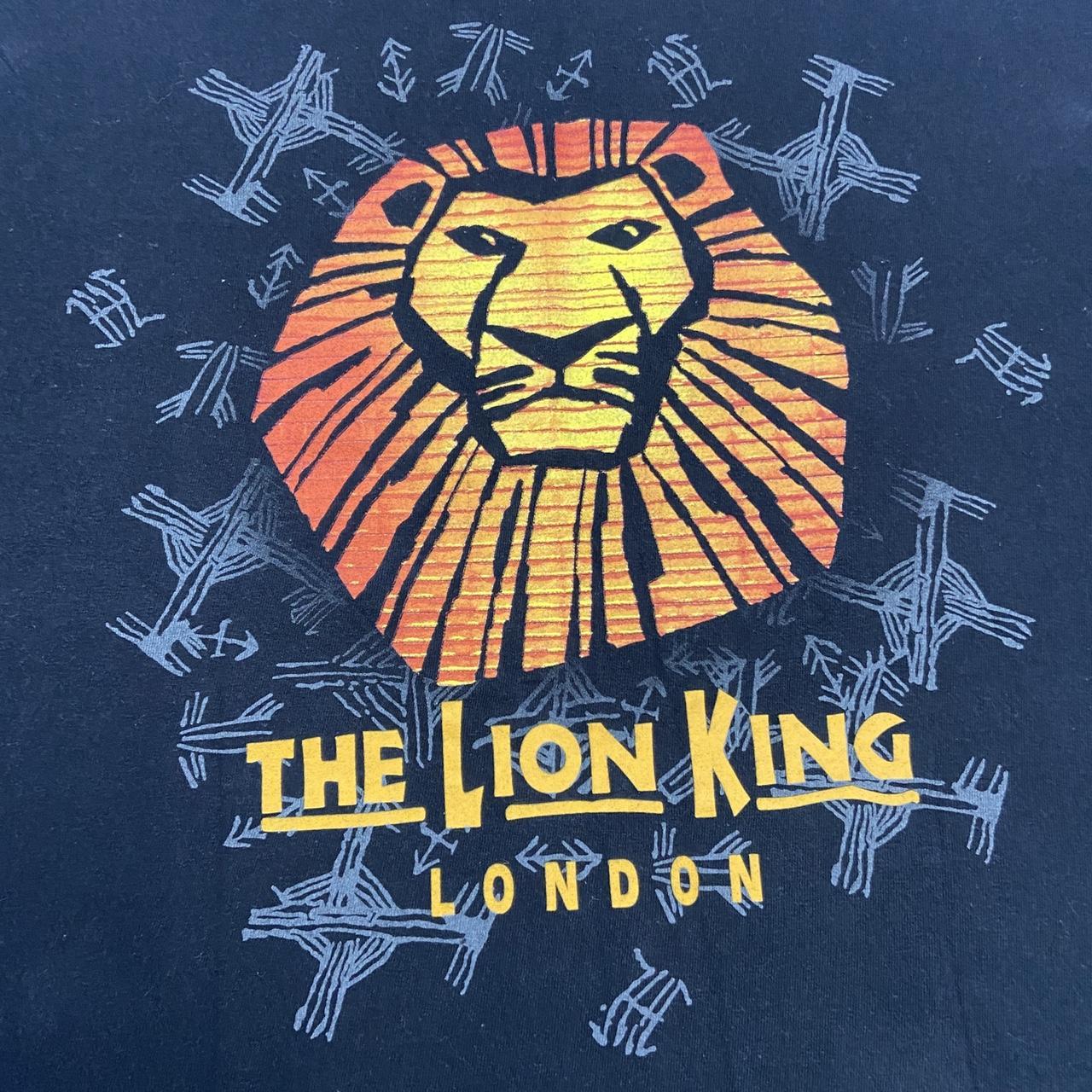 Vintage 90s UK The Lion King London West End Theatre Musical graphic black t-shirt