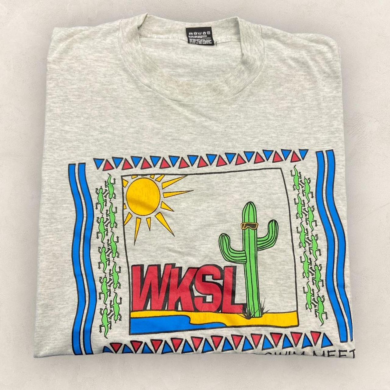 Vintage 90s USA WKSL championship swim meet Ulysses Kansas promotional graphic t-shirt