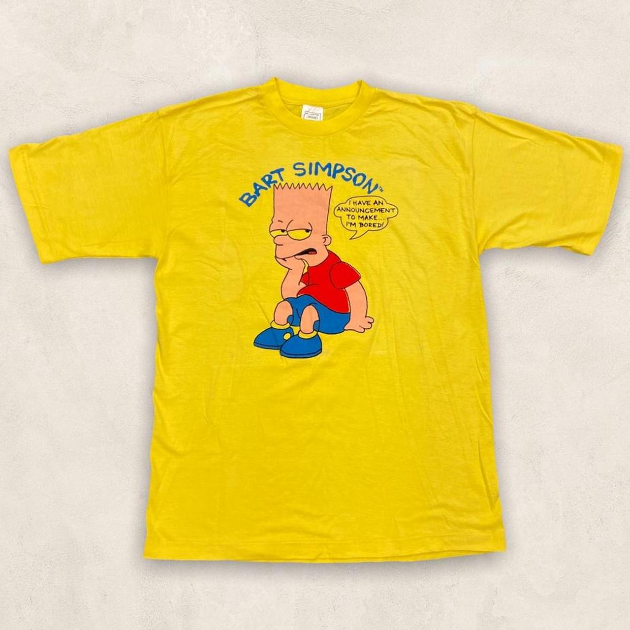 Vintage 90s USA The Simpsons Bart Simpson slogan graphic yellow t-shirt