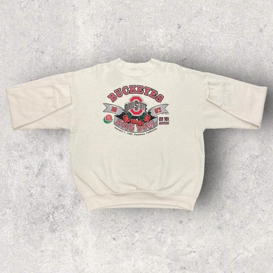 Vintage 90s USA Ohio State Buckeyes NFL American Football rose bowl promotional graphic sweatshirt