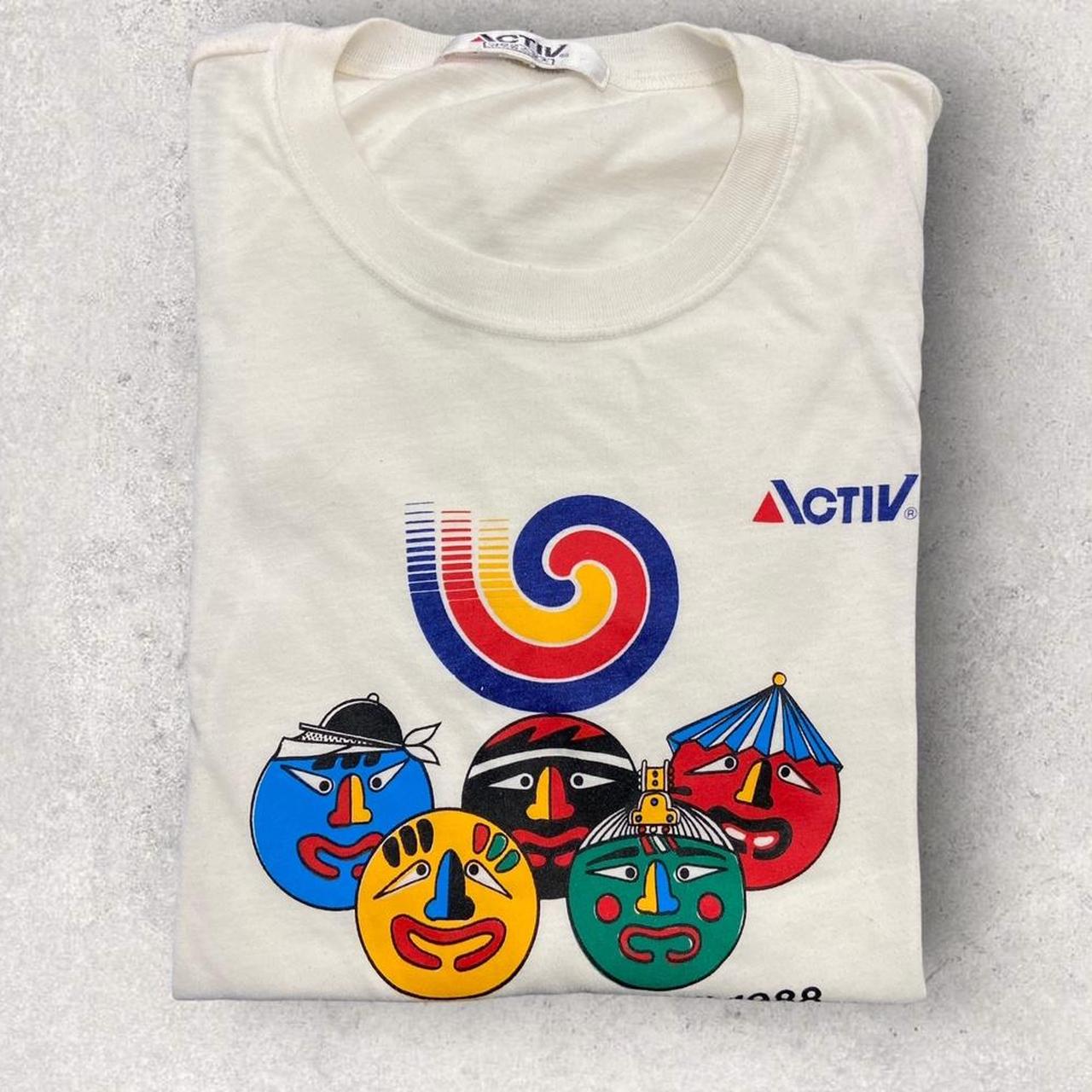 Vintage 80s Seoul Olympics South Korea summer games promotional graphic t-shirt