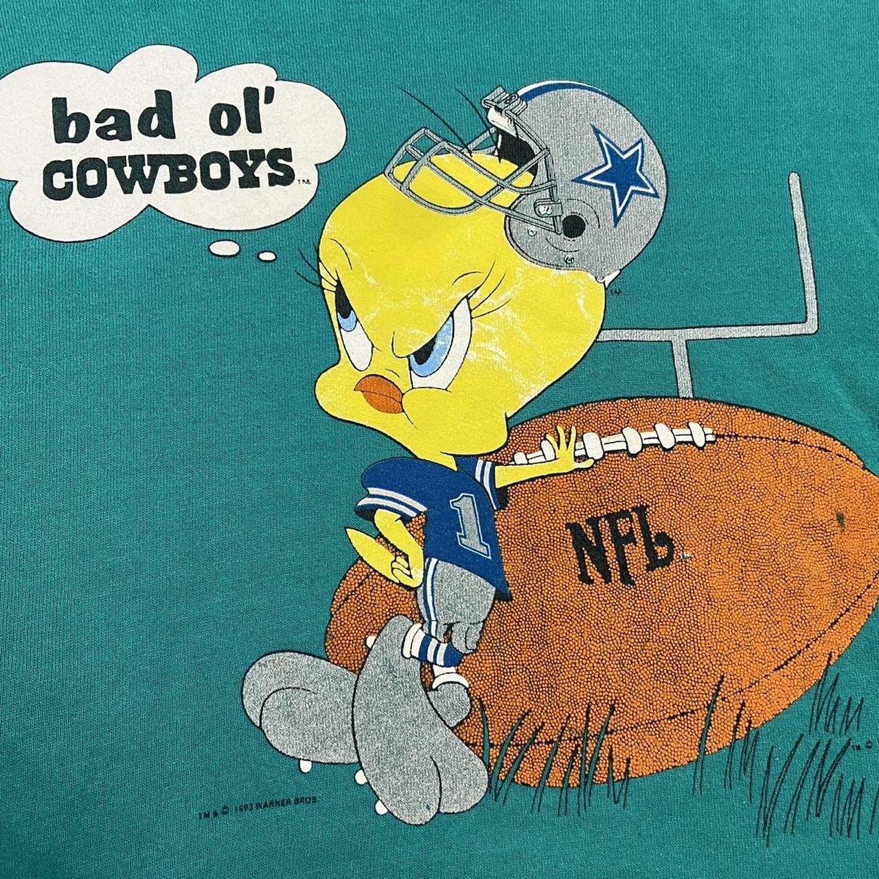 Vintage 90s USA tweety bird Dallas cowboys NFL looney tunes promotional graphic sweatshirt