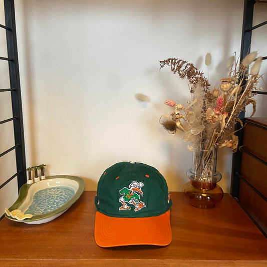 Vintage 90s USA university of Miami hurricanes college football nfl graphic cap