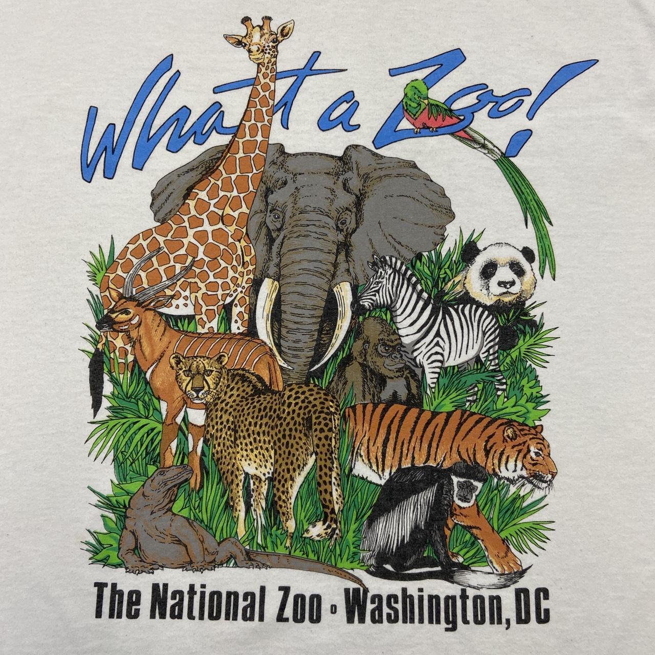 Vintage 90s USA Washington DC ‘the National zoo’ wildlife white graphic t-shirt