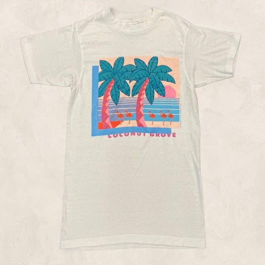 Vintage 90s USA coconut grove Miami Florida tourist souvenir graphic t-shirt