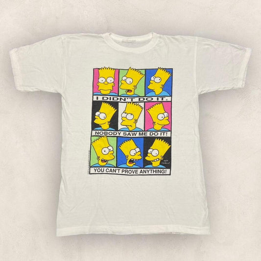 Vintage 90s USA The Simpsons Bart Simpson portraits cartoon promotional graphic t-shirt