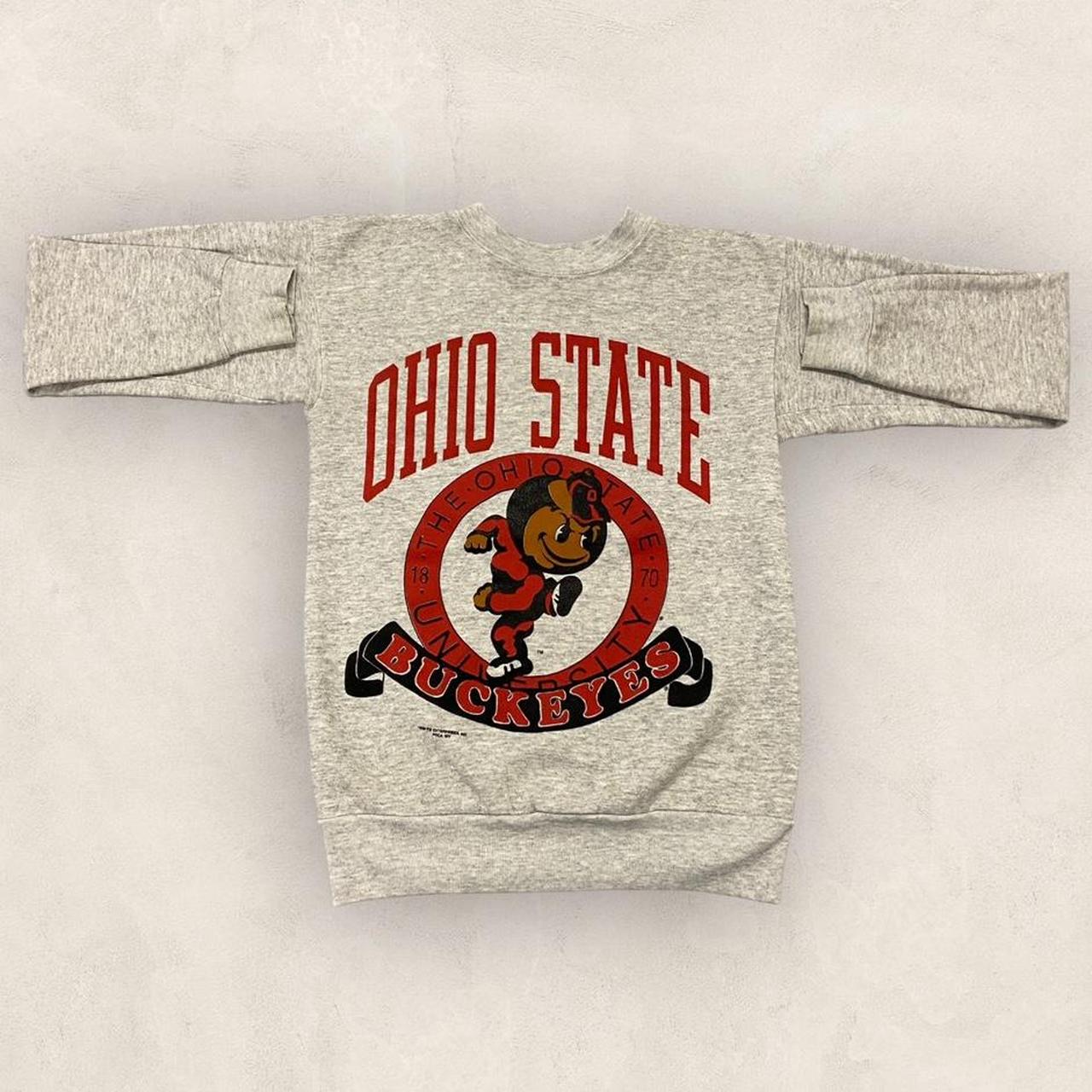 Vintage 90s USA Ohio State Buckeyes university varsity mascot promotional graphic sweatshirt