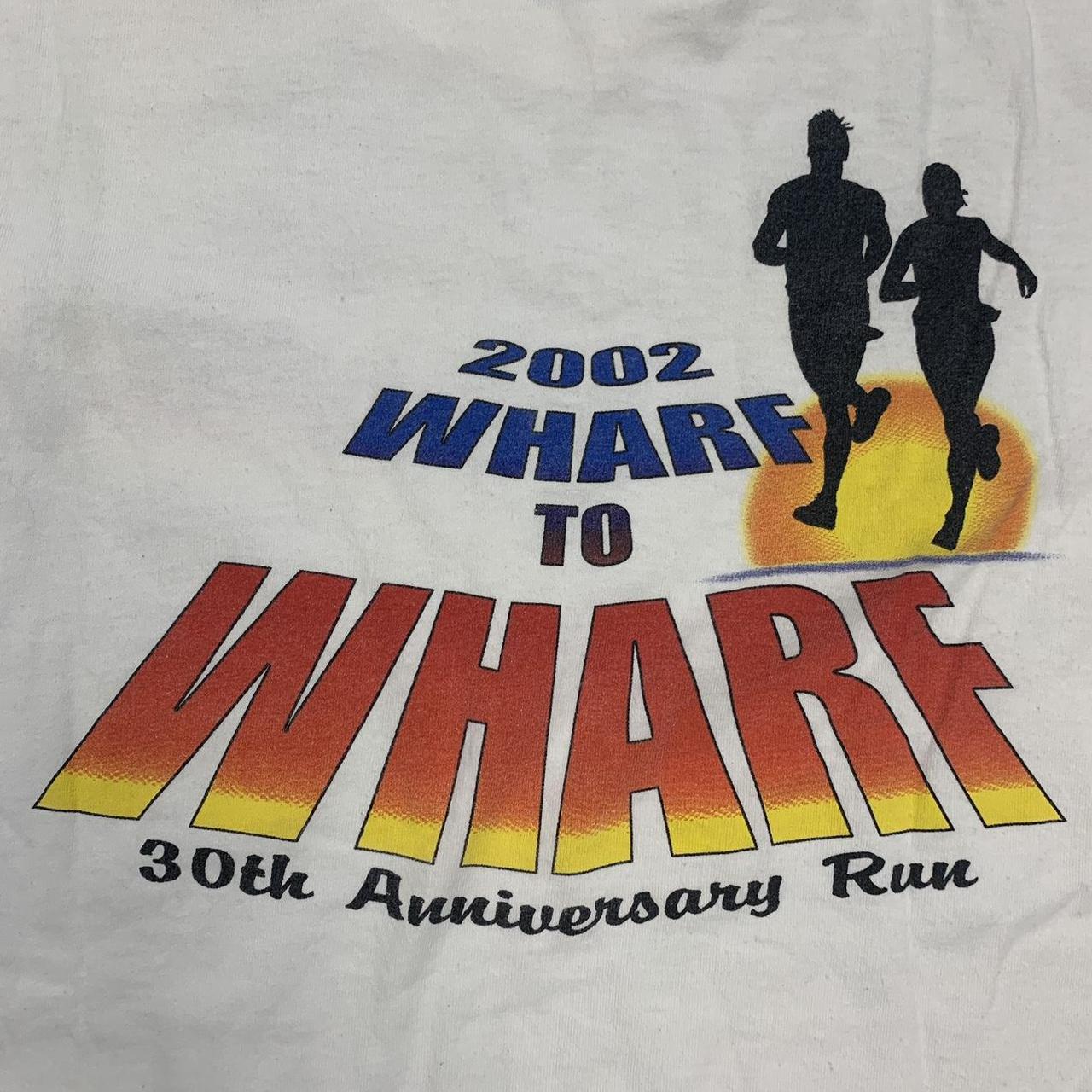 Vintage Y2K 2000s wharf to wharf marathon race Santa Cruz California promotional graphic t-shirt