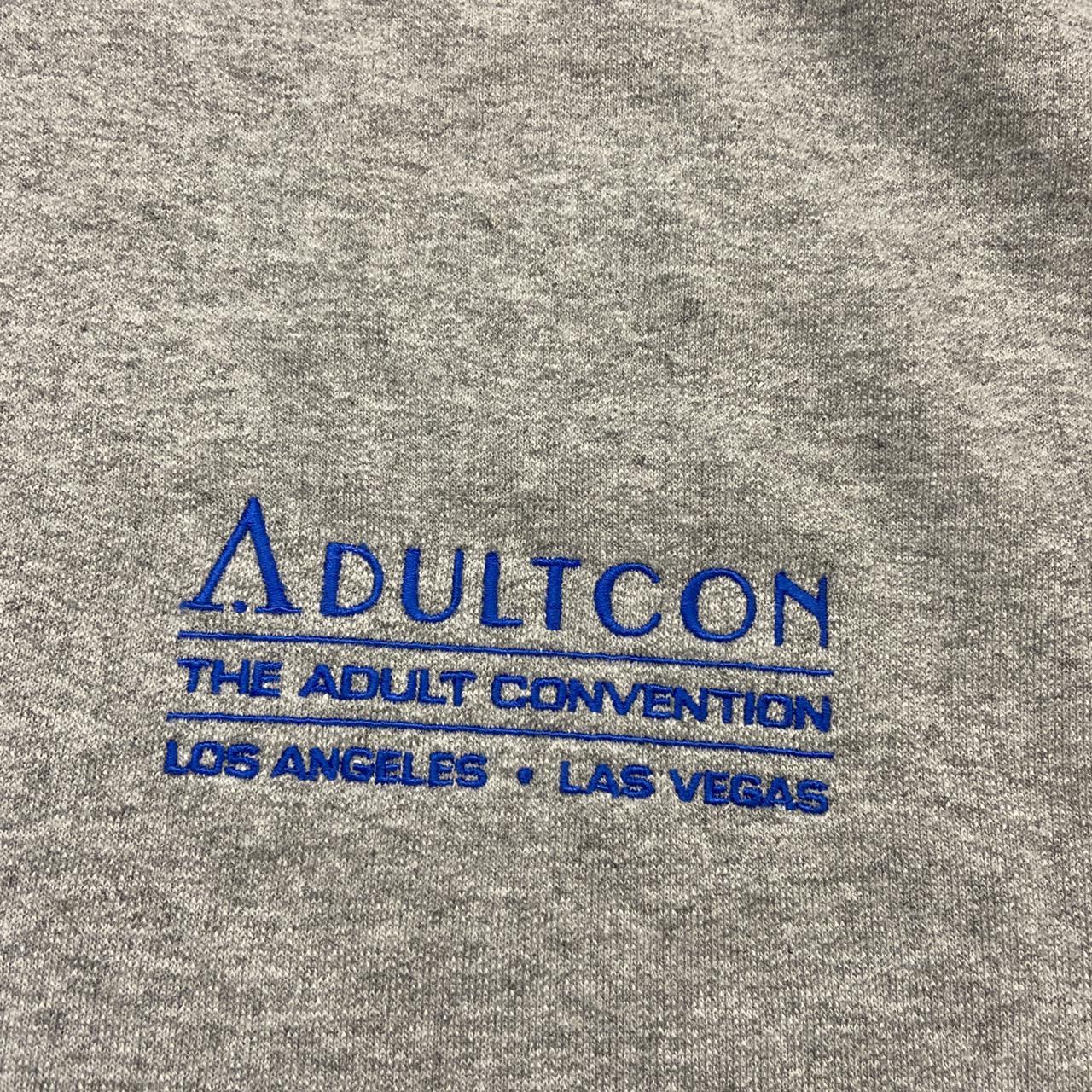 Vintage 90s USA Adultcon the adult convention Los Angeles Las Vegas promotional grey sweatshirt