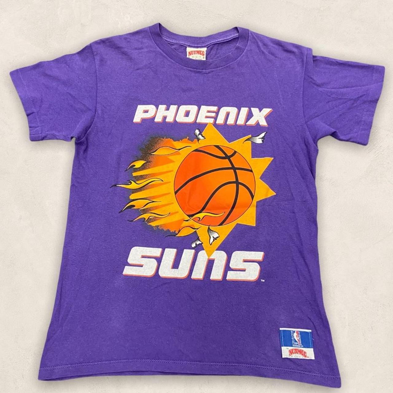 Vintage 90s USA Phoenix Suns NBA basketball promotional graphic purple t-shirt