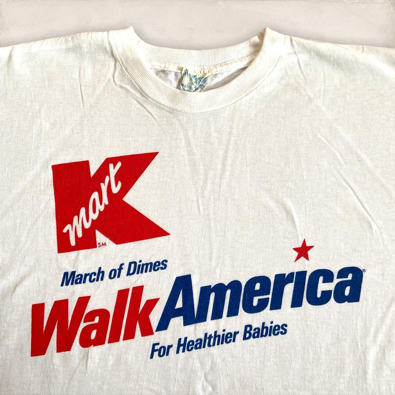 Vintage 90s USA K-Mart supermarket walk America graphic white t-shirt