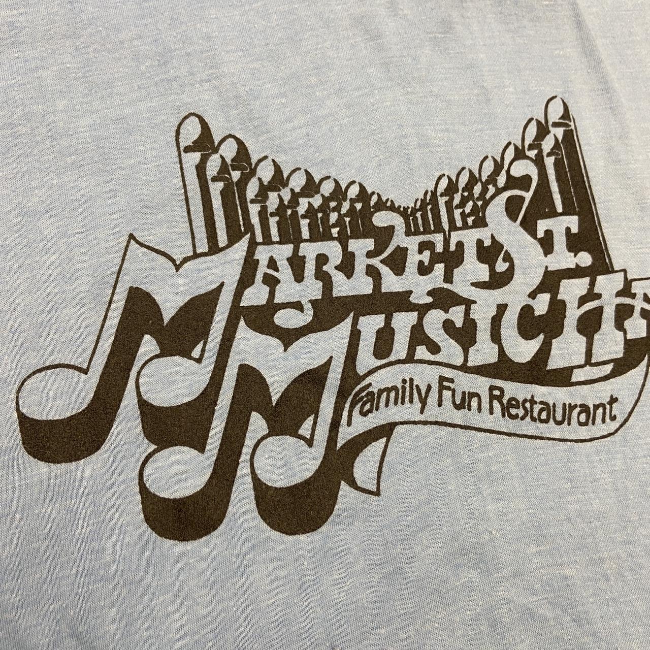 Vintage 80s market street music hall family fun restaurant graphic single stitch t-shirt