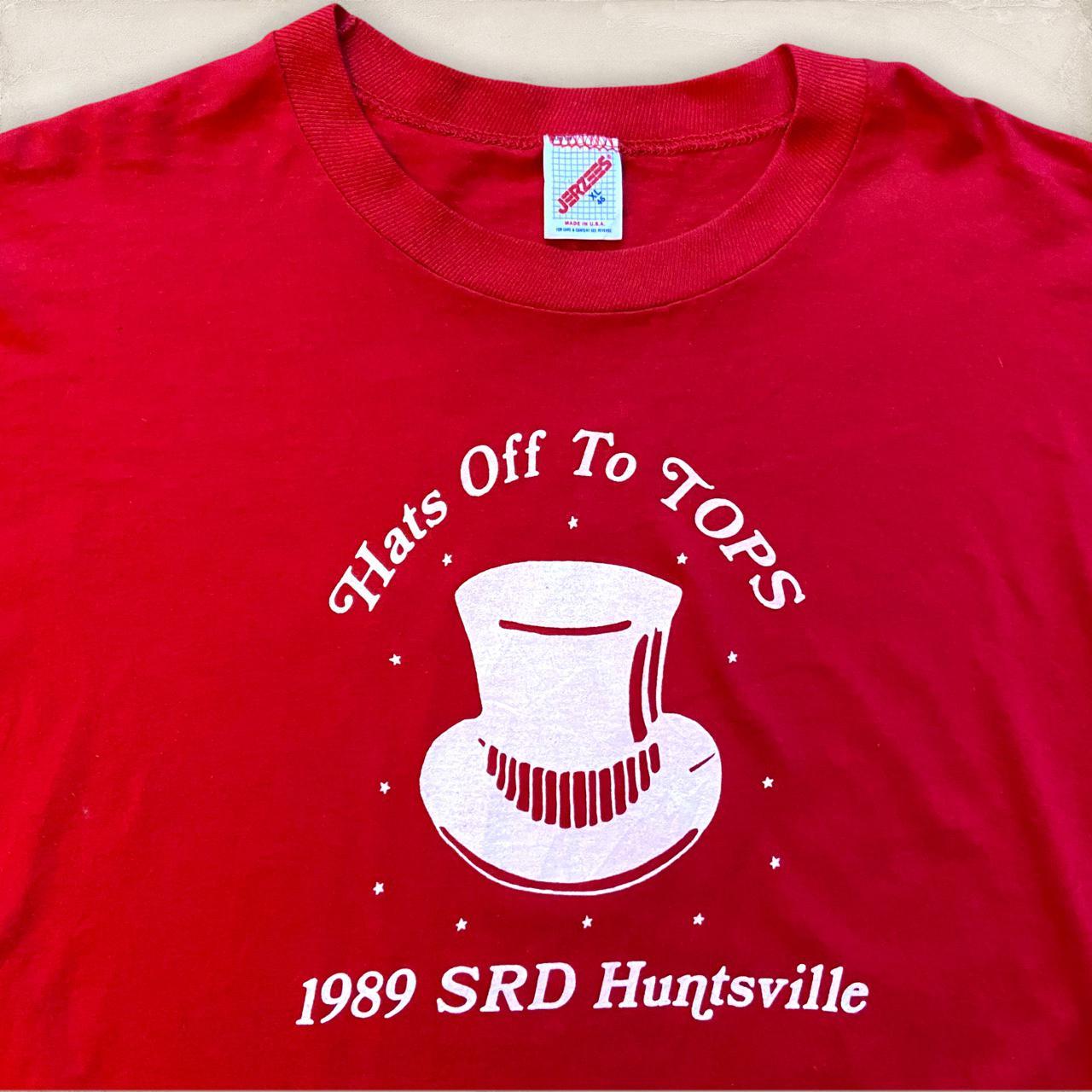 Vintage 80s USA Hats off to TOPS SRD Huntsville single stitch graphic t-shirt