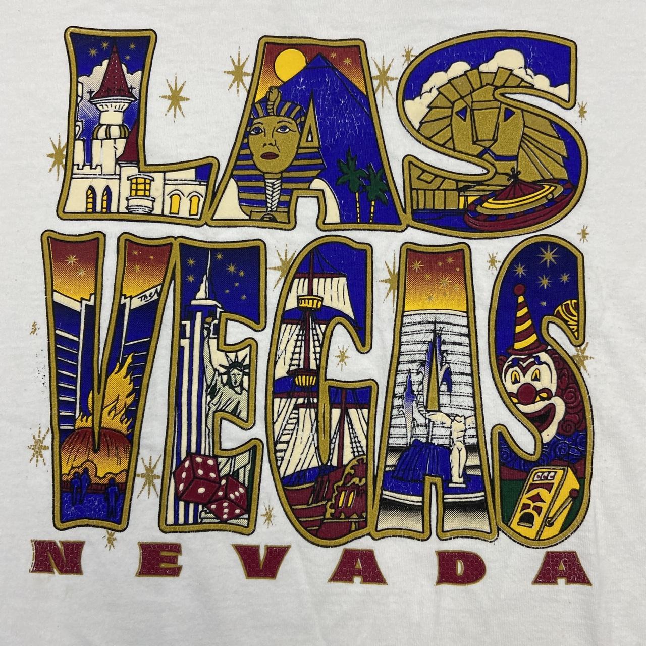 Vintage 90s USA Las Vegas Nevada spell-out tourist souvenir graphic white t-shirt