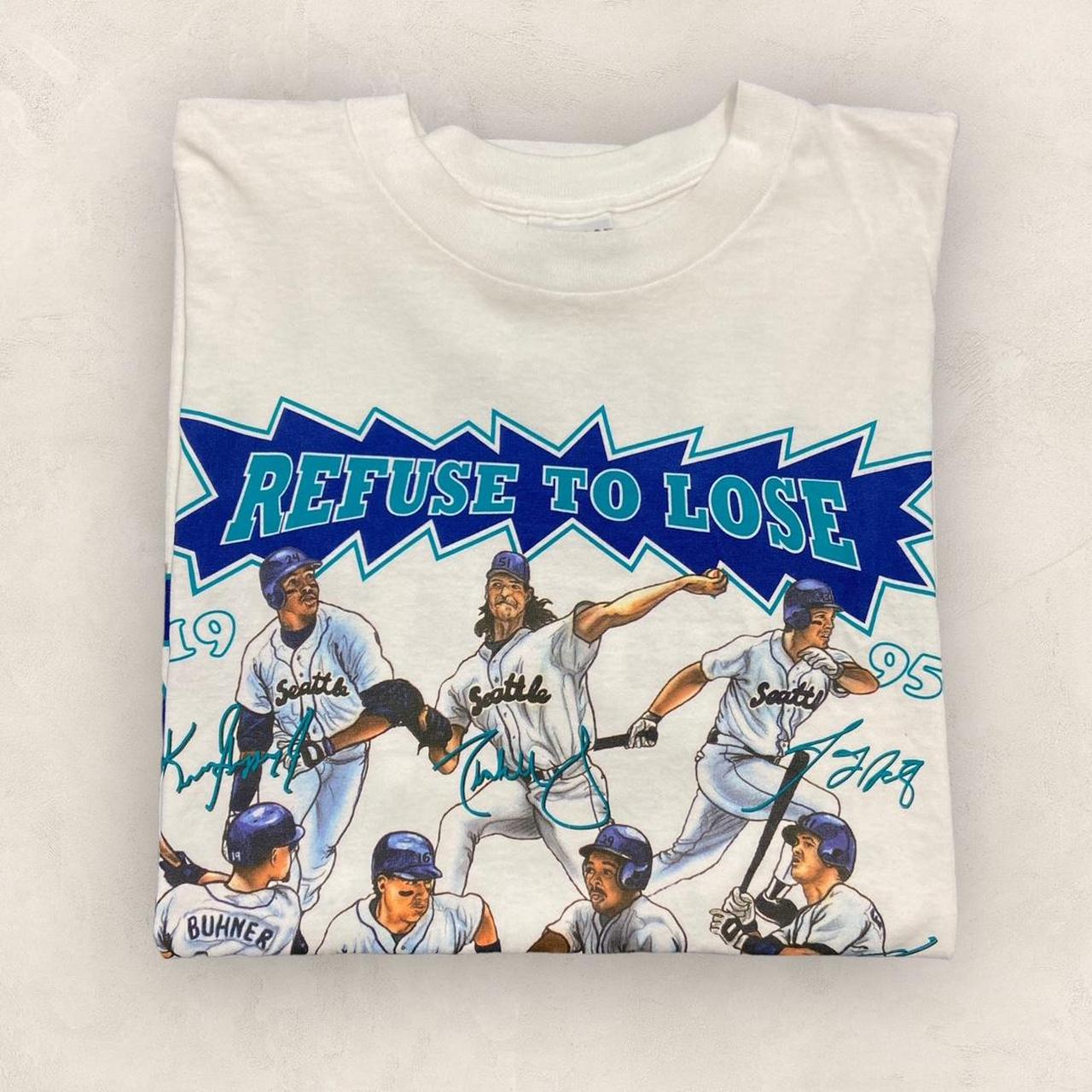 Vintage 90s USA Seattle Mariners Baseball MLB division champions promotional graphic t-shirt