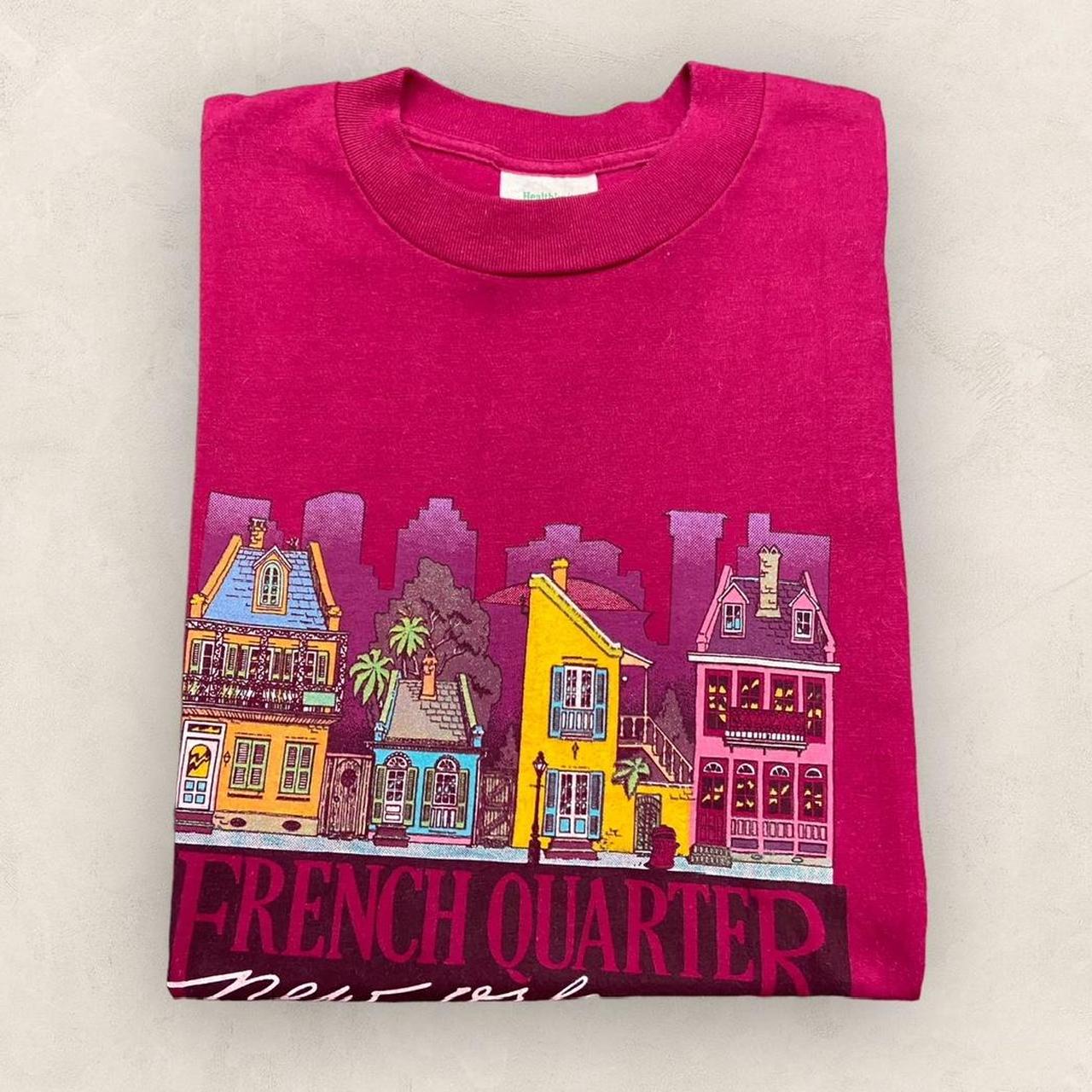 Vintage 90s USA French Quarter New Orleans Louisiana tourist souvenir promotional graphic t-shirt