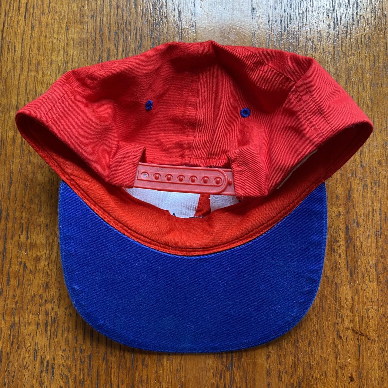 Vintage 90s England football three lions graphic red/blue cap