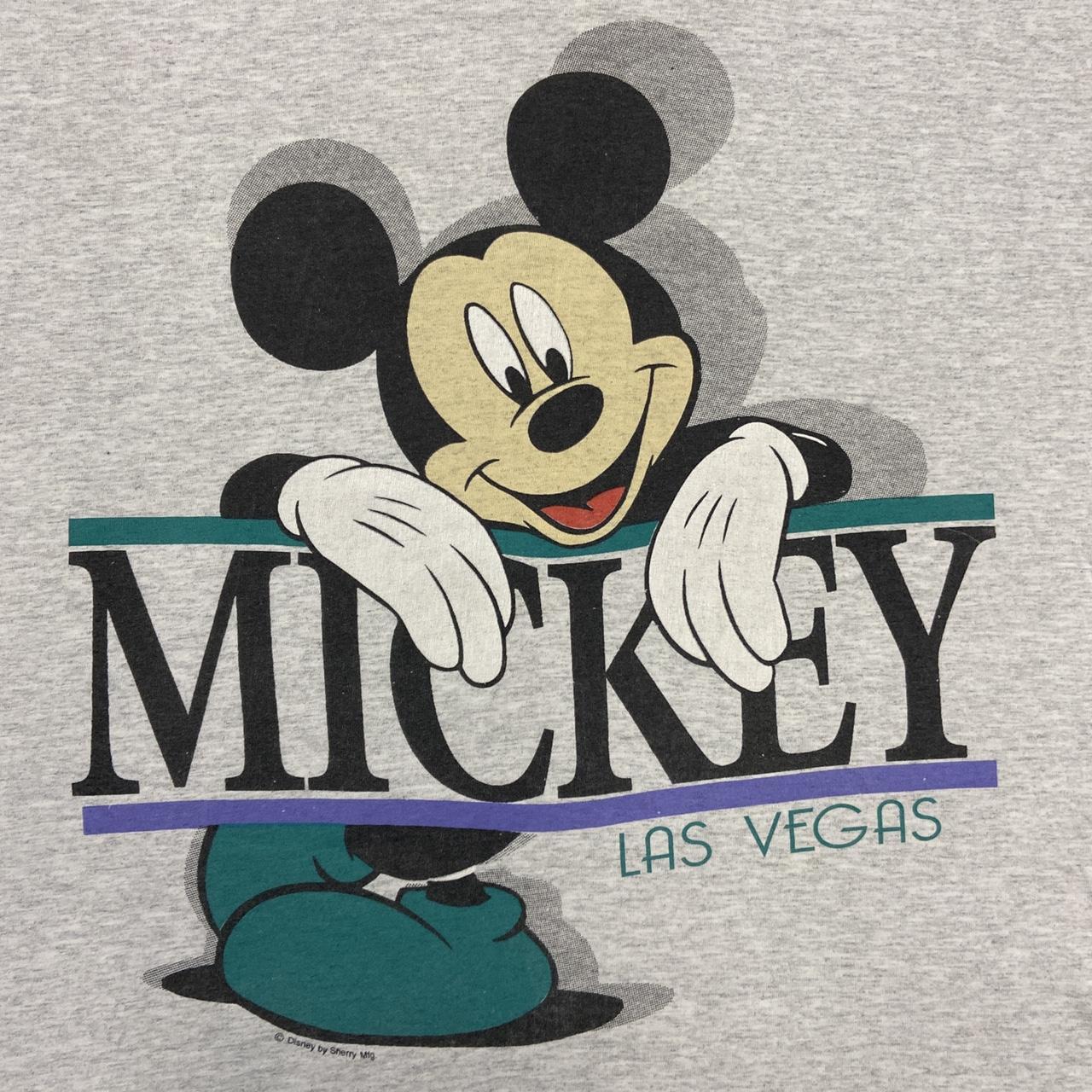 Vintage 90s USA Disney Mickey Mouse Las Vegas graphic grey t-shirt